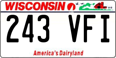 WI license plate 243VFI
