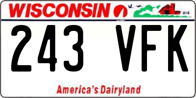 WI license plate 243VFK