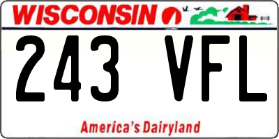 WI license plate 243VFL