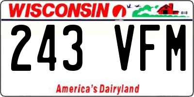WI license plate 243VFM
