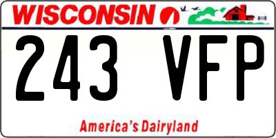 WI license plate 243VFP