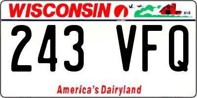 WI license plate 243VFQ