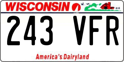 WI license plate 243VFR