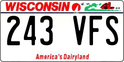 WI license plate 243VFS