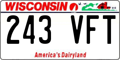 WI license plate 243VFT