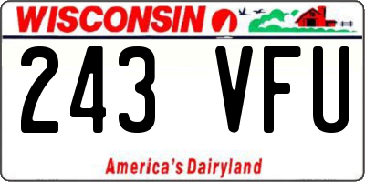WI license plate 243VFU