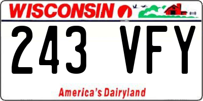 WI license plate 243VFY