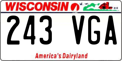 WI license plate 243VGA