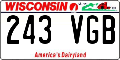 WI license plate 243VGB