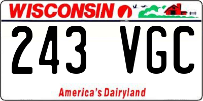 WI license plate 243VGC