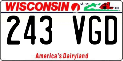 WI license plate 243VGD