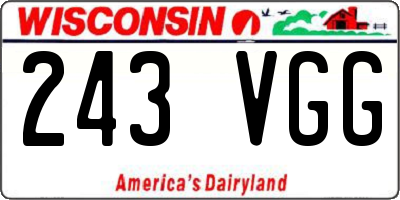 WI license plate 243VGG