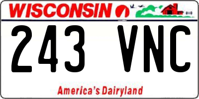 WI license plate 243VNC
