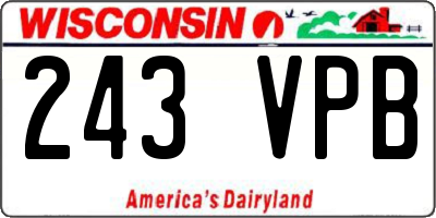 WI license plate 243VPB