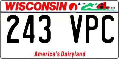 WI license plate 243VPC