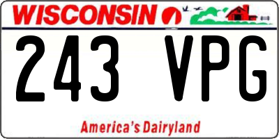 WI license plate 243VPG
