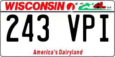 WI license plate 243VPI
