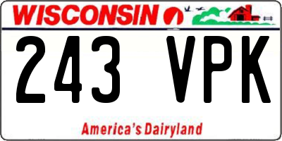WI license plate 243VPK