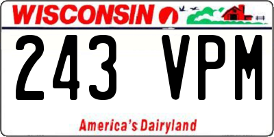 WI license plate 243VPM