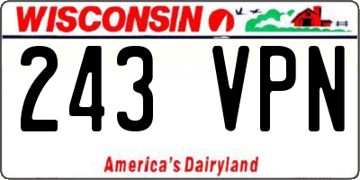 WI license plate 243VPN