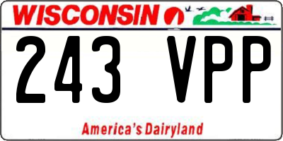WI license plate 243VPP
