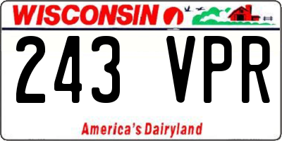 WI license plate 243VPR
