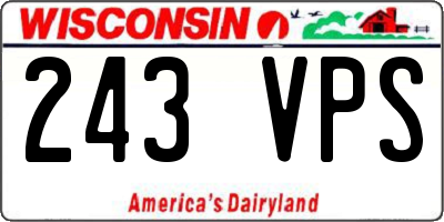 WI license plate 243VPS