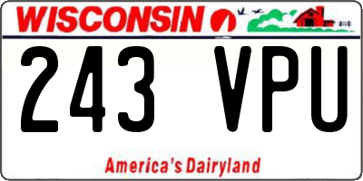 WI license plate 243VPU