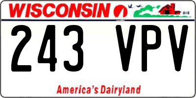 WI license plate 243VPV
