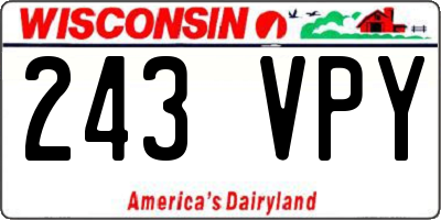 WI license plate 243VPY