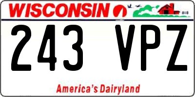 WI license plate 243VPZ