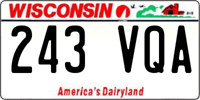 WI license plate 243VQA