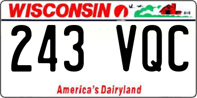 WI license plate 243VQC