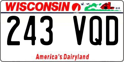 WI license plate 243VQD