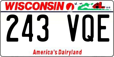 WI license plate 243VQE