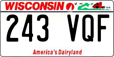 WI license plate 243VQF