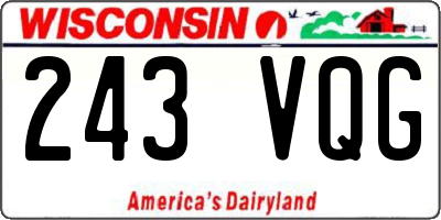 WI license plate 243VQG