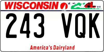 WI license plate 243VQK