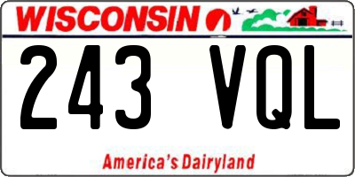 WI license plate 243VQL