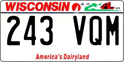 WI license plate 243VQM