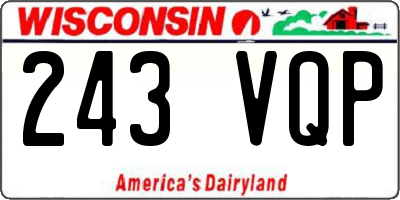WI license plate 243VQP