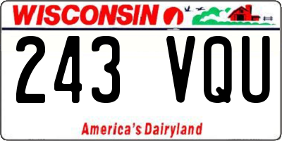 WI license plate 243VQU