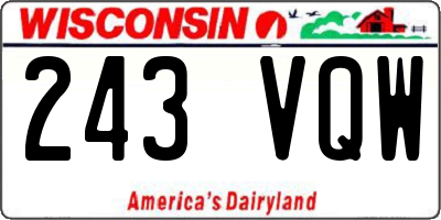 WI license plate 243VQW