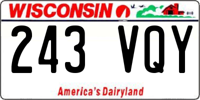 WI license plate 243VQY