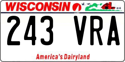 WI license plate 243VRA