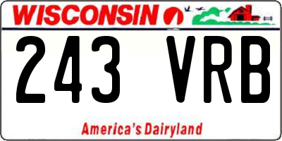 WI license plate 243VRB