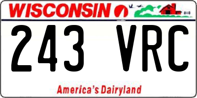 WI license plate 243VRC