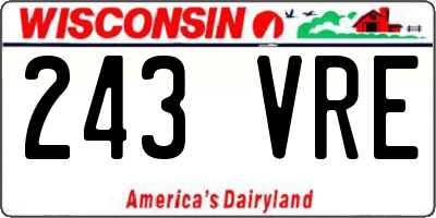 WI license plate 243VRE