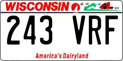 WI license plate 243VRF