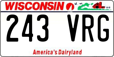 WI license plate 243VRG